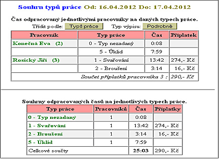 Dochzkov systm Dochzka 3000 - strun vyhodnocen provdn prce